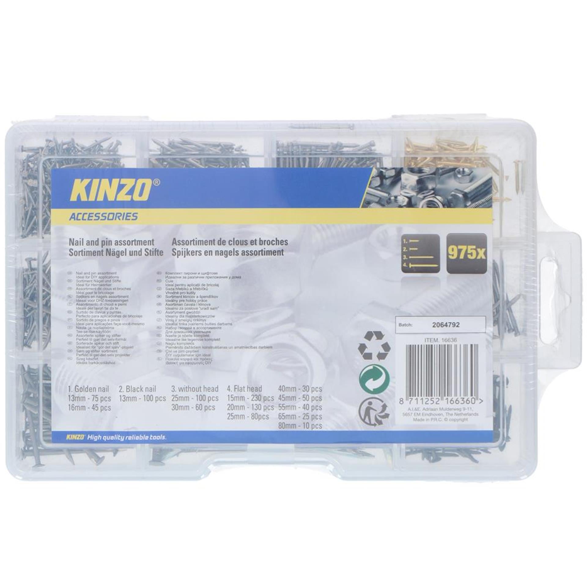 Kinzo spijkerset 975-delig in doos