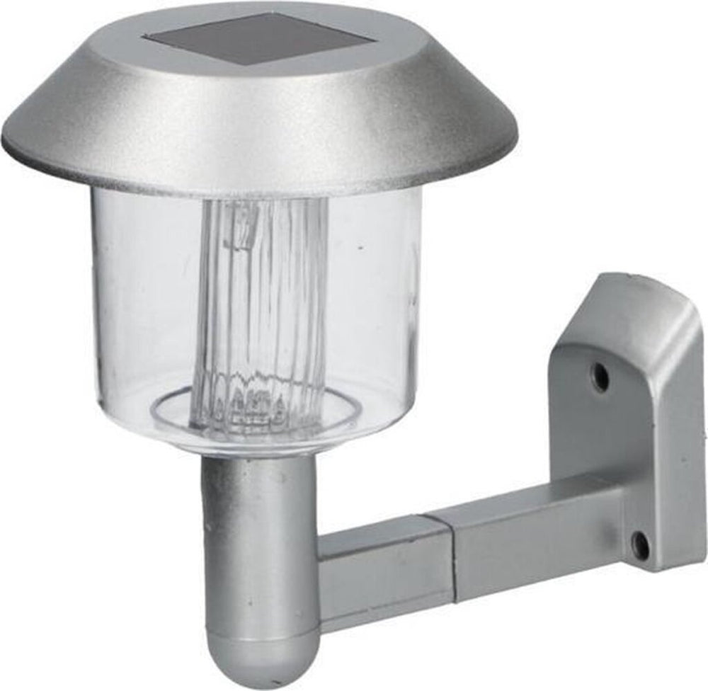 Grundig wandlamp solar led 14 x 9,5 x 12 cm staal zilver