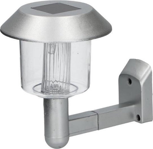 Grundig wandlamp solar led 14 x 9,5 x 12 cm staal zilver