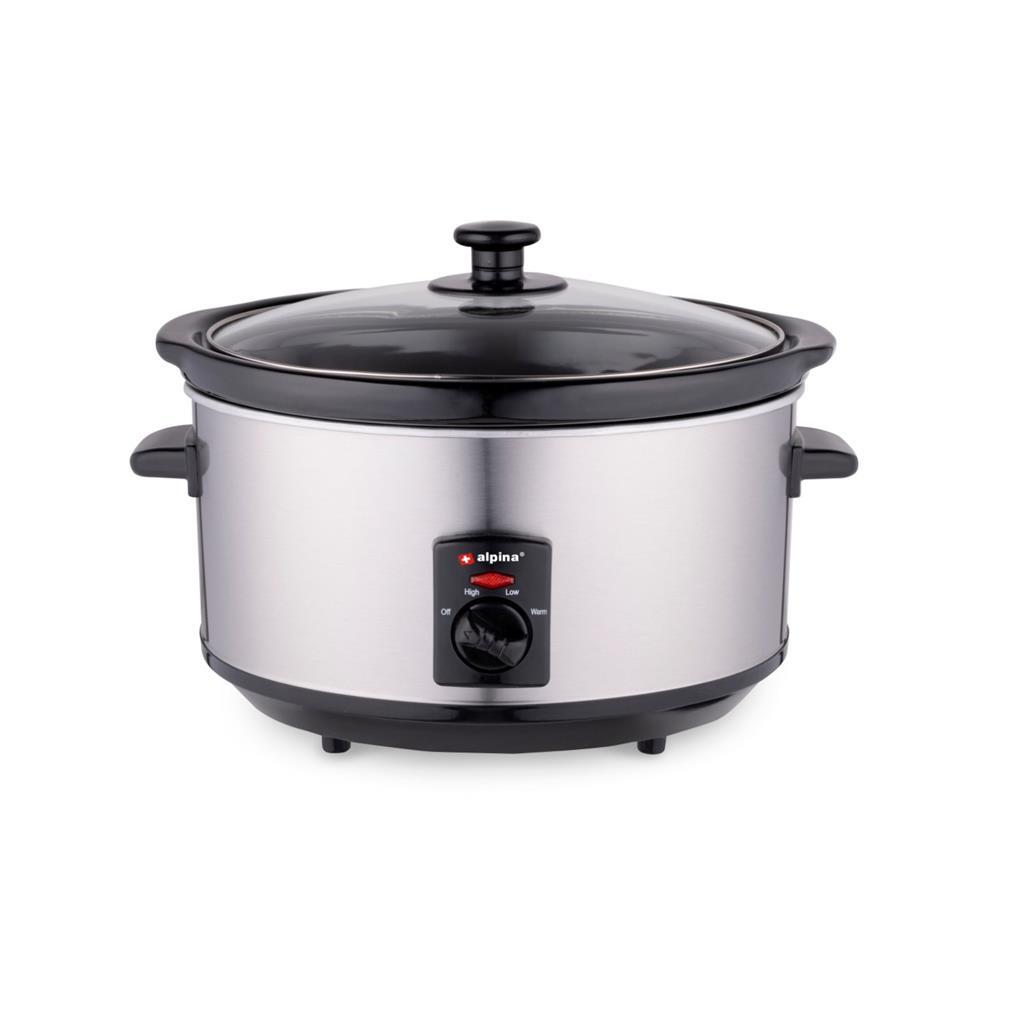 Alpina slowcooker 3,5l 240w RVS zwart