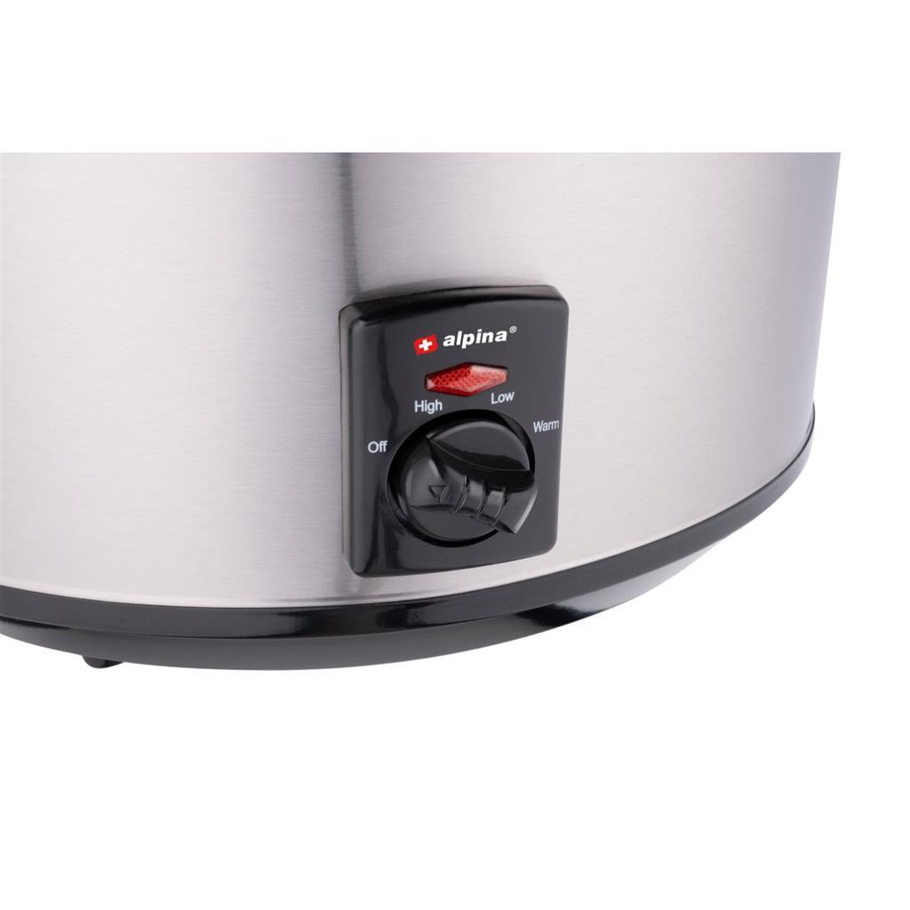 Alpina slowcooker 3,5l 240w RVS zwart