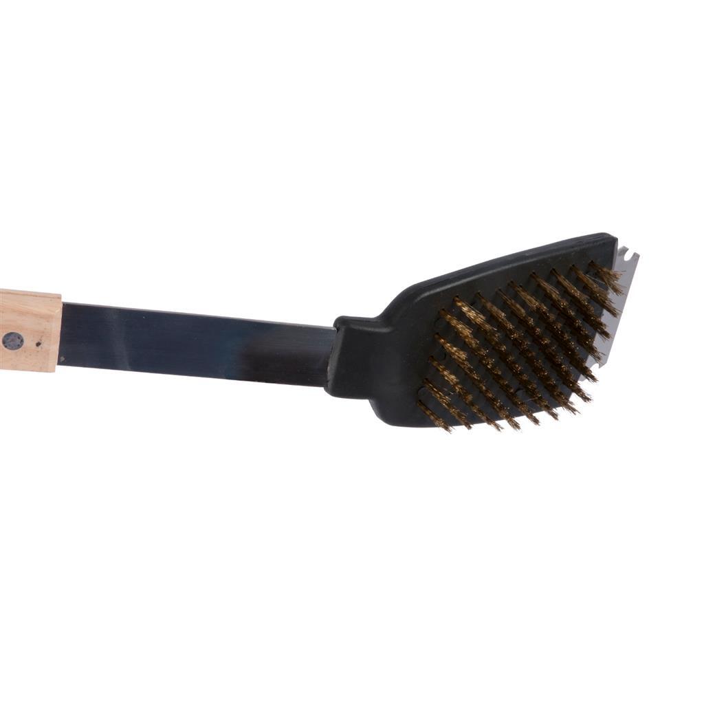 Bbq collectie borstel met schraper RVS eiken