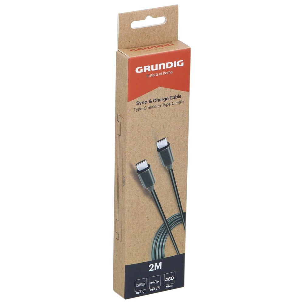 Grundig synchroniseer- en oplaadkabel usb-c naar usb-c 2 meter