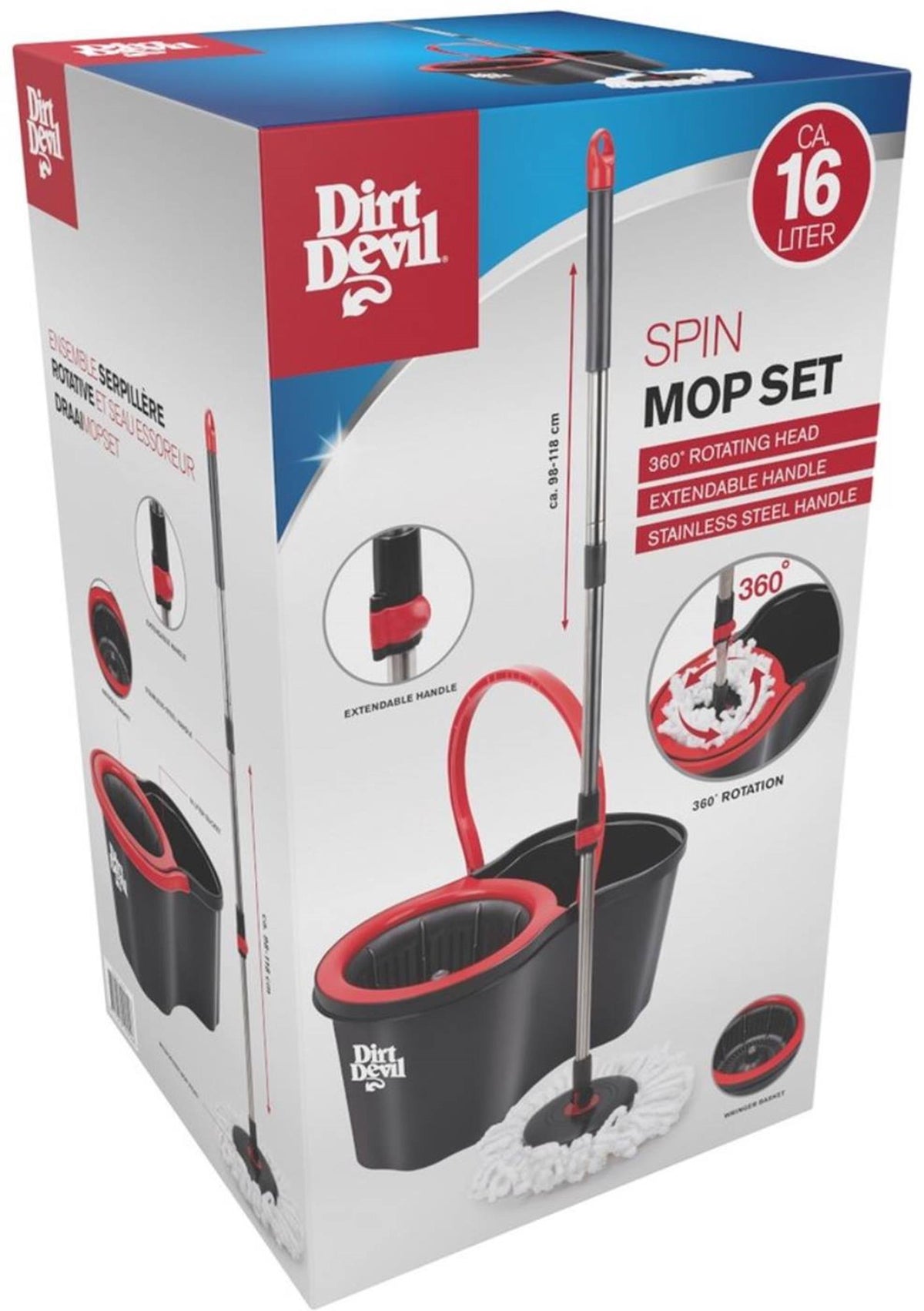Dirt devil spin mopset met 16l emmer