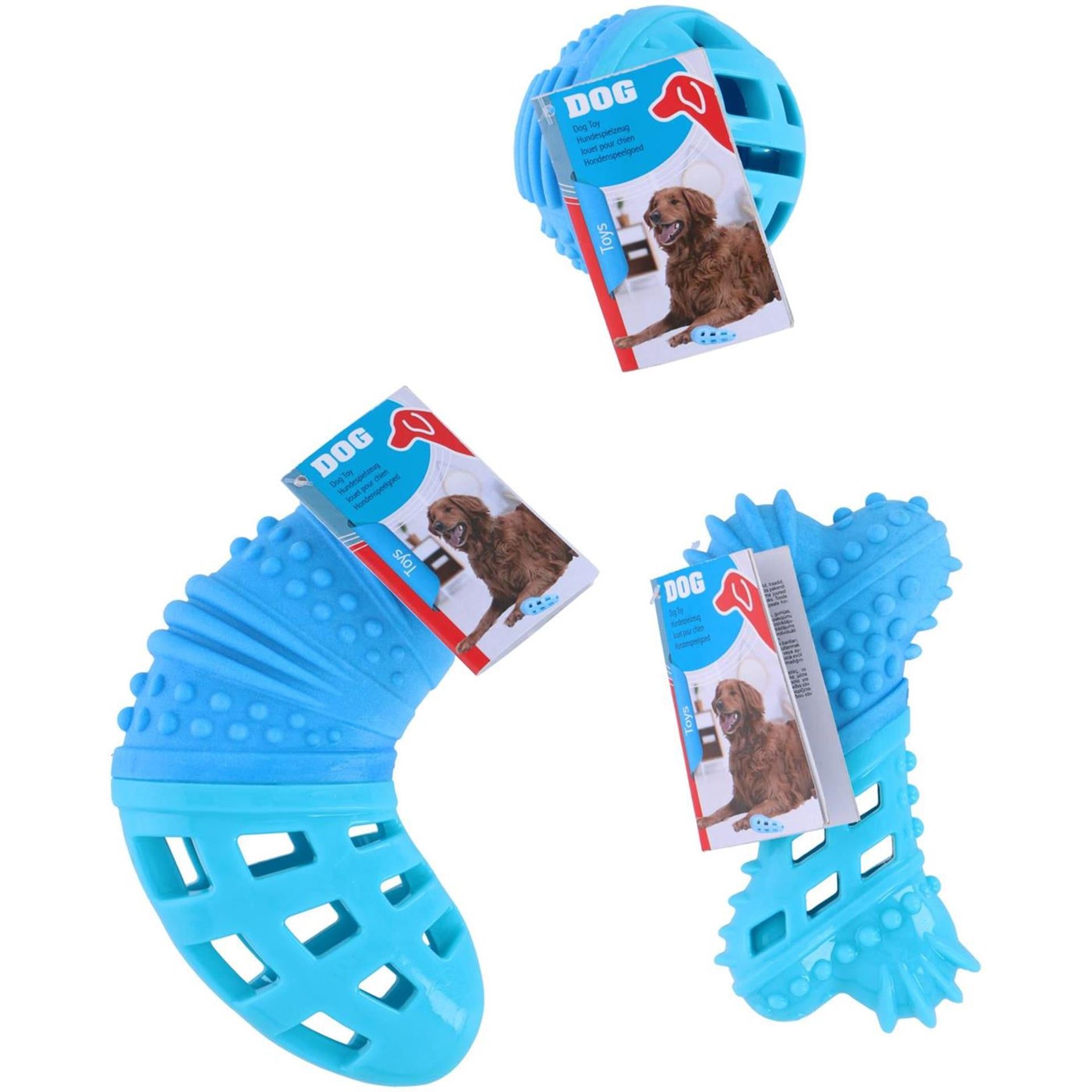 Pet treatment hondenspeeltje 18x11x5cm blauw