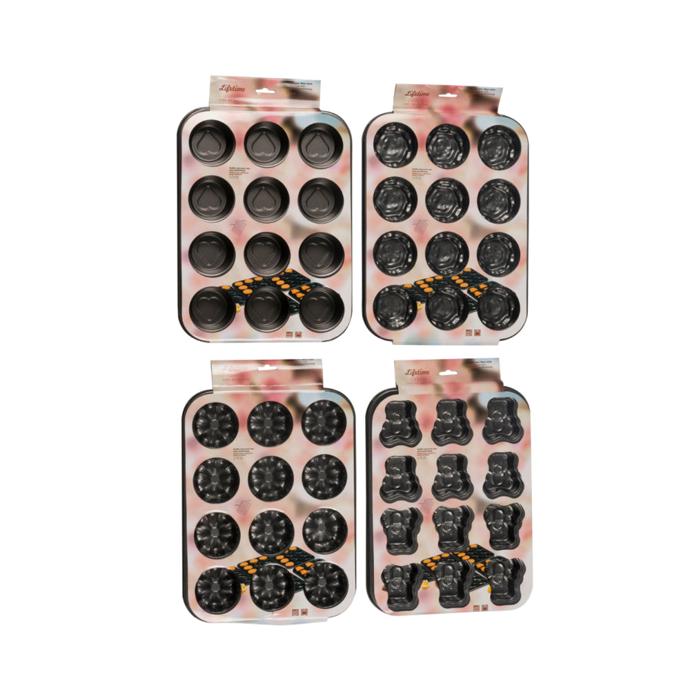 Lifetime muffin-bakvorm 43,5x28,4 cm zwart assorti