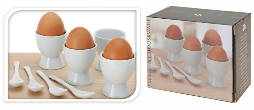 Eierdop set met lepel 8 delig