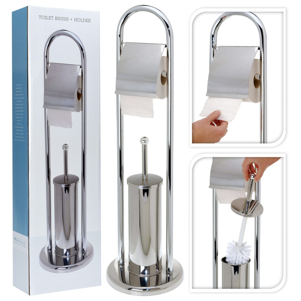 Bathroom Solutions Bathroom Solutions Toiletpapier- toiletborstelhouder RVS zilverkleurig