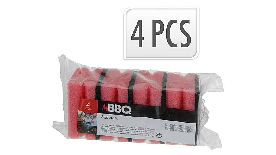 Basis BBQ Schuurspons 4 Stuks