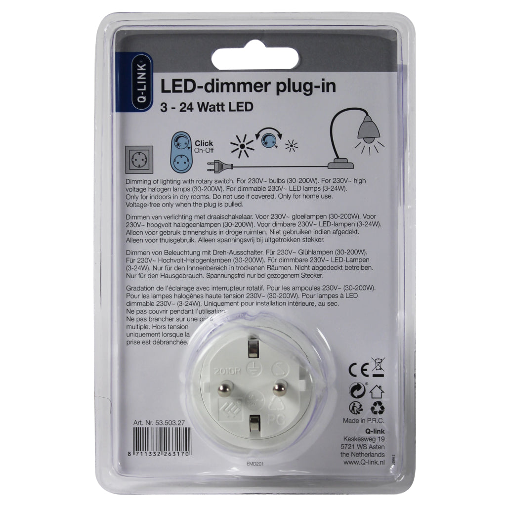 Q-link universele stekkerdimmer led 3-24w