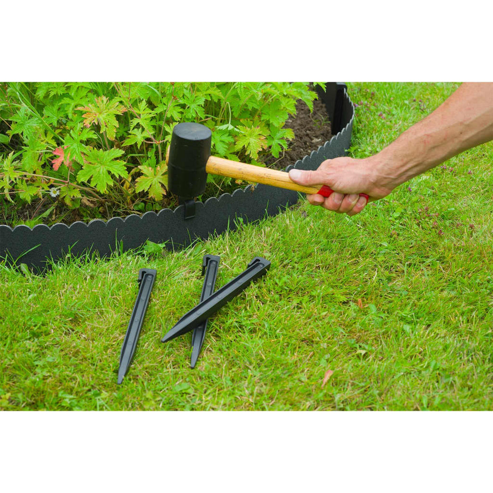 Natuurrandrandset decoratief 13 cm x 12 m met pen zwart