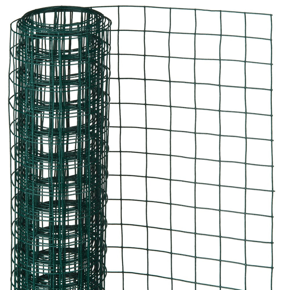 Natuur gaas vierkant 1x5 m 25 mm kunststof gecoat staal groen