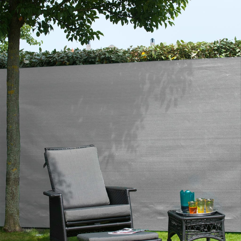 Nature tuinscherm 1,5x5 m pe grijs