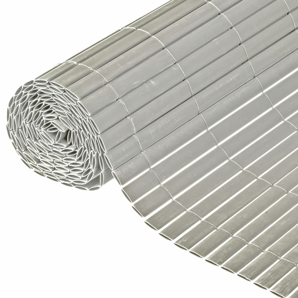 Nature tuinscherm dubbelzijdig 1x3m pvc grijs
