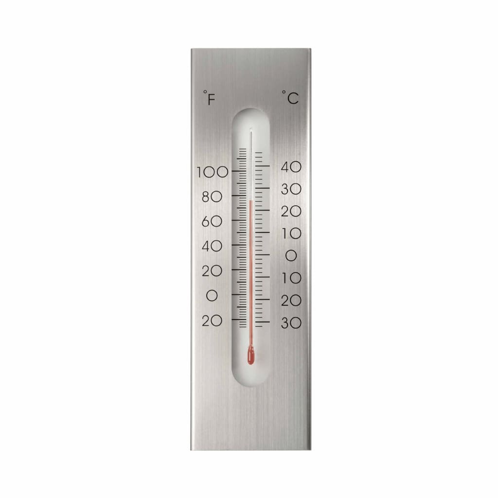 Natuur wandthermometer 7x1x23 cm aluminium