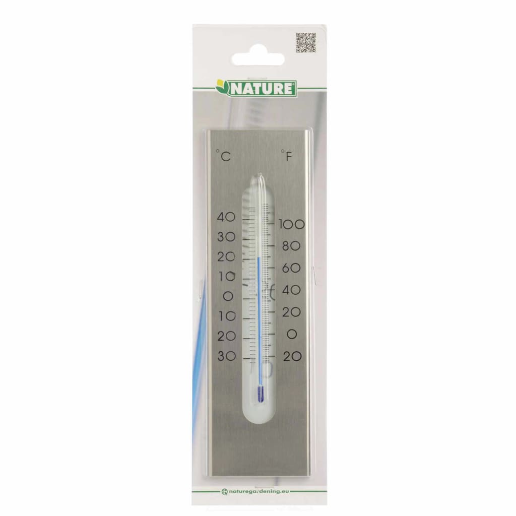 Natuur wandthermometer 7x1x23 cm aluminium
