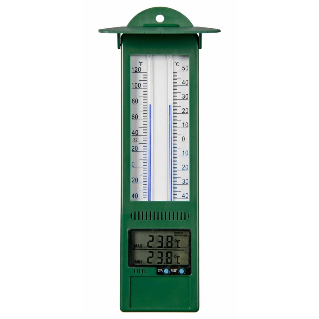 Natuur tuinthermometer min-max digitaal 9,5x2,5x24 cm