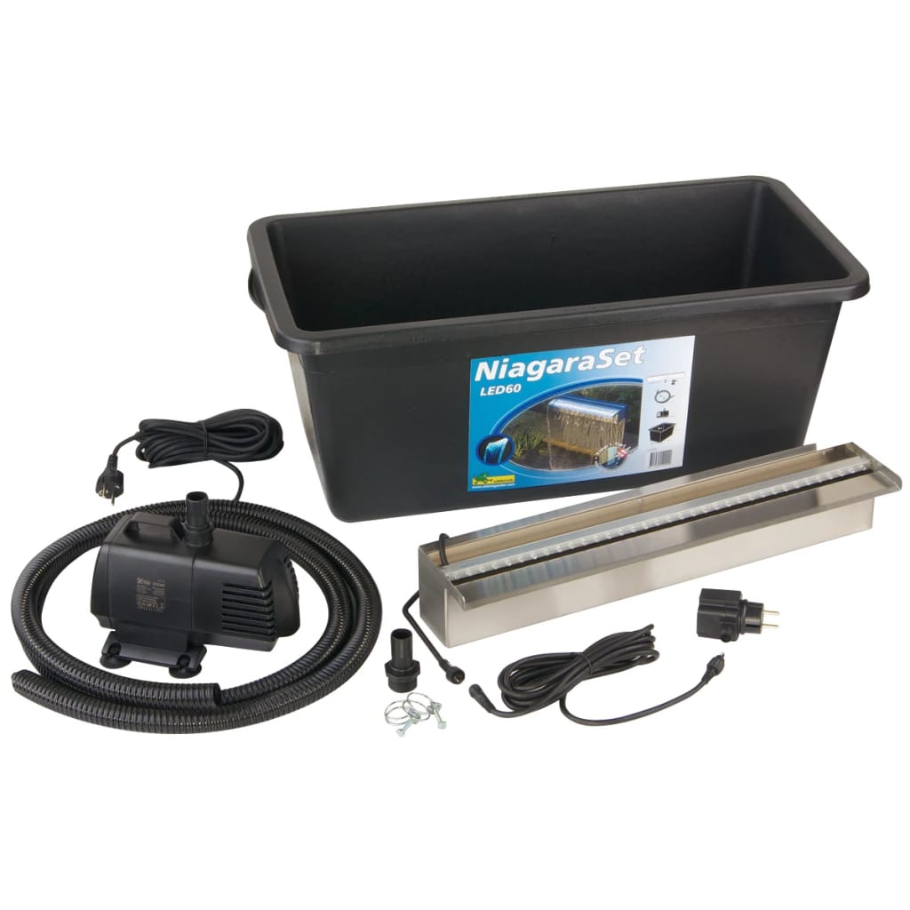 Ubbink niagara balkkast RVS + led verlichting 60cm incl. pracht