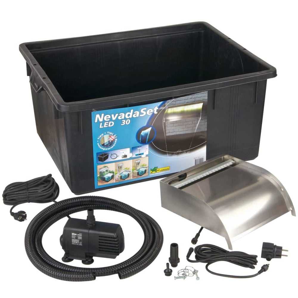 Ubbink waterval met led's nevada 30 cm roestvrij staal