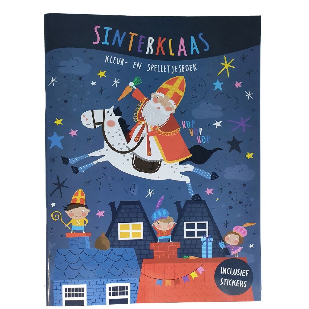 Basis sinterklaas kleur- en spelletjesboek + stickers