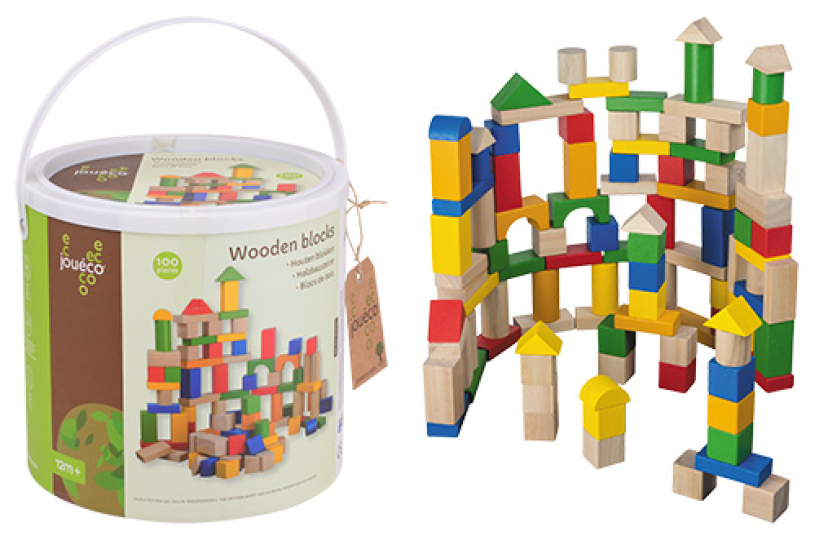 Jouéco wooden blocks, 100 pcs.