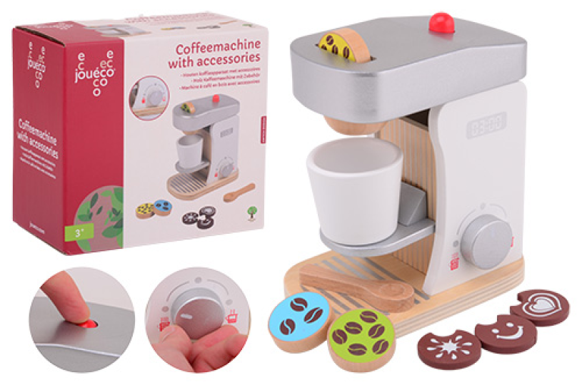 Jouéco Wooden Coffee Machine with Accessories