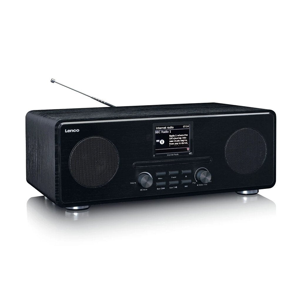 Lenco Lenco DIR-260BK DAB+ Internetradio CD-Speler Hout Zwart