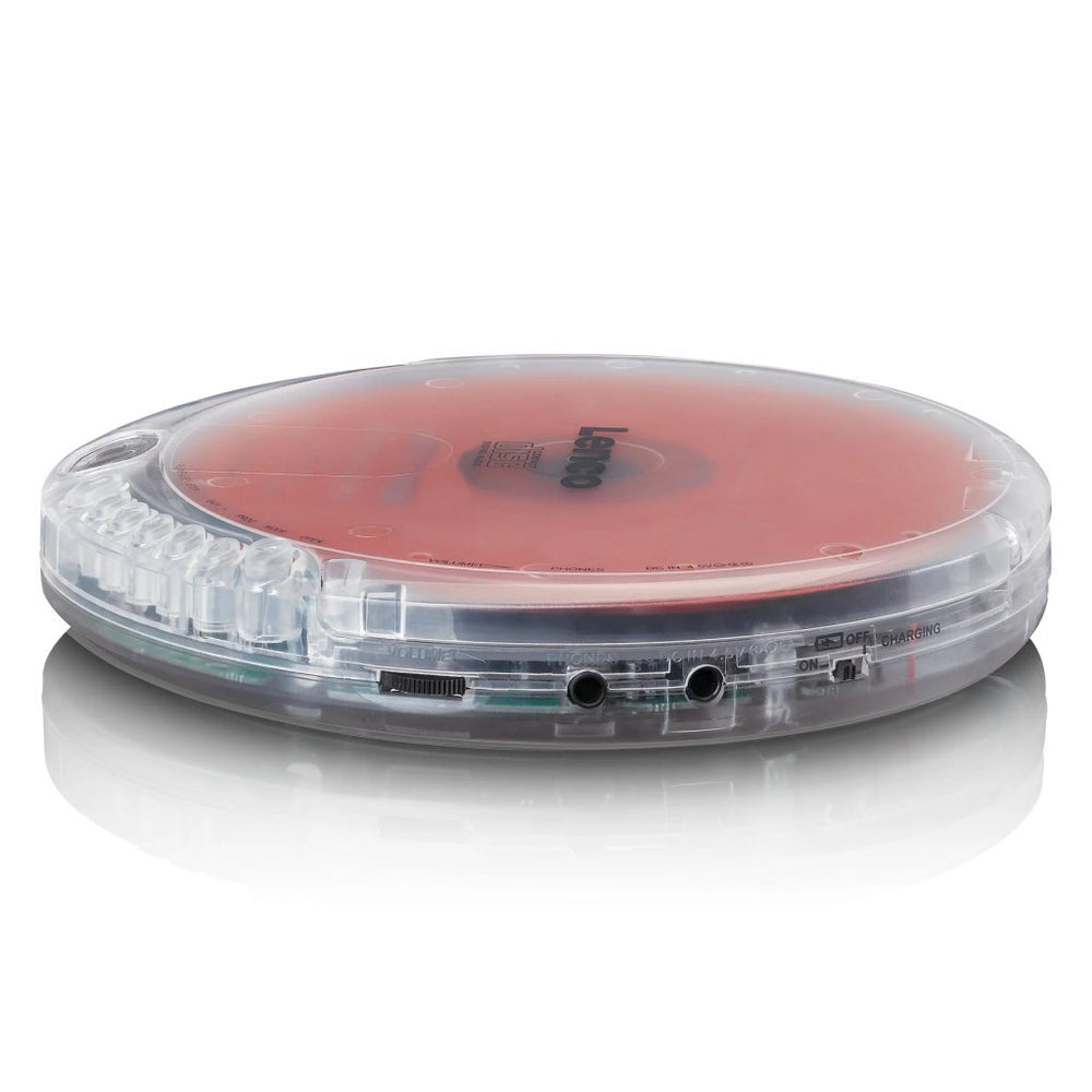 Lenco Lenco CD-012TR Draagbare CD-speler met Oplaadfunctie Transparant