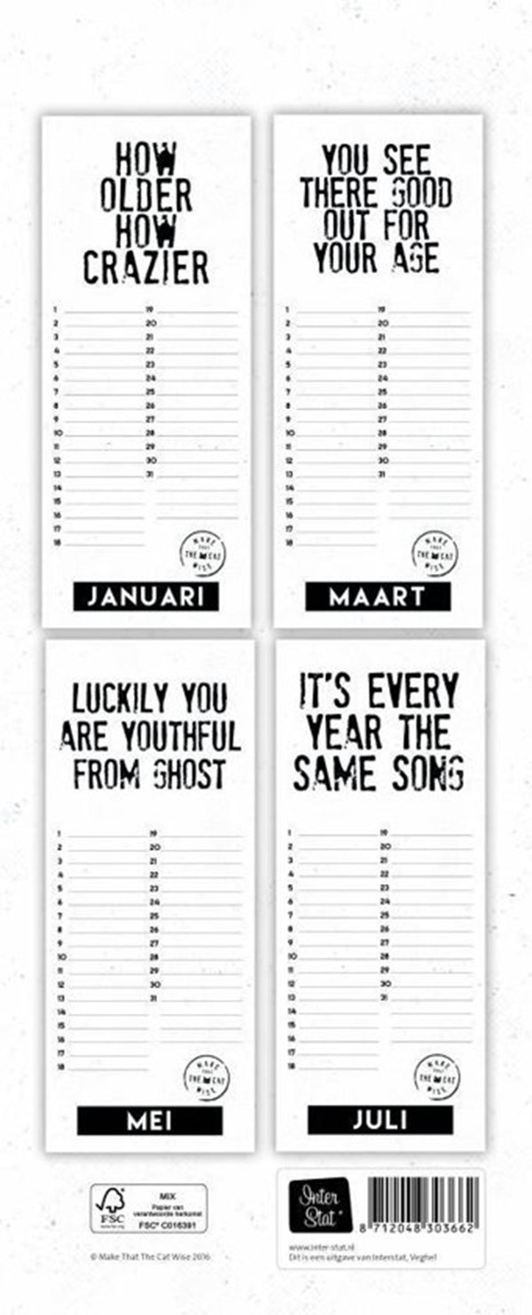 Imagebooks verjaardagskalender make that the cat wise heppie bursdeej