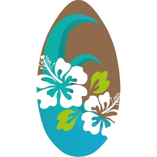 Sportx skimboard bloem blauw bruin 100 cm