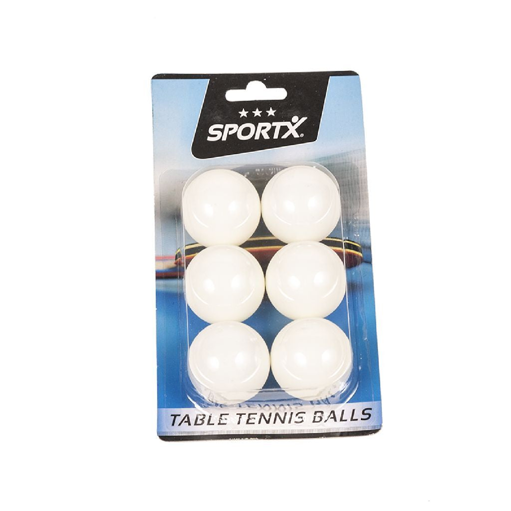 Sportx tafeltennisballen 4 cm 6 stuks wit