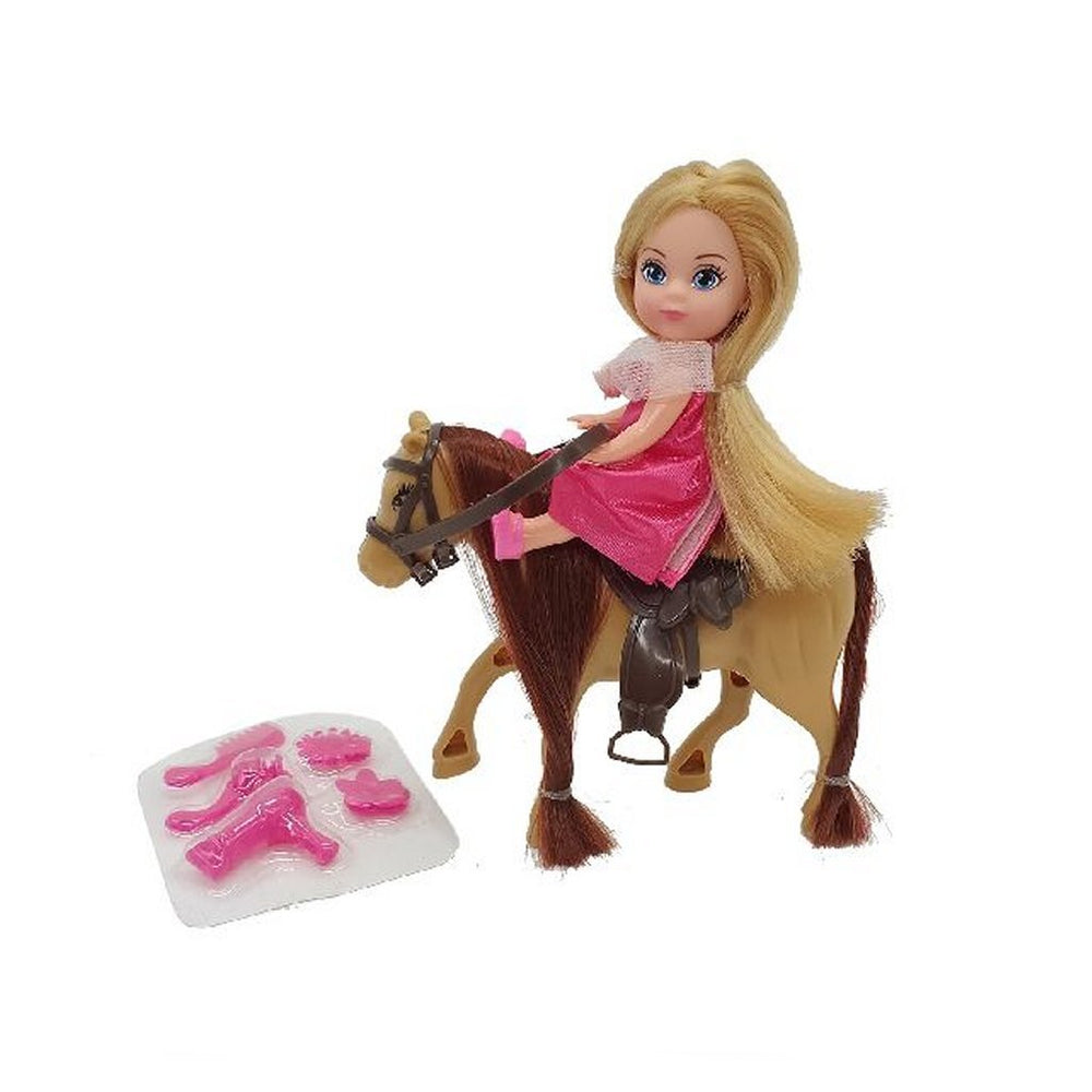 Basis calleigh mini paard met pop + accessoires