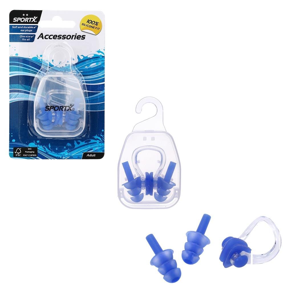 Sportx neusclip en oordopjes voor volwassenen