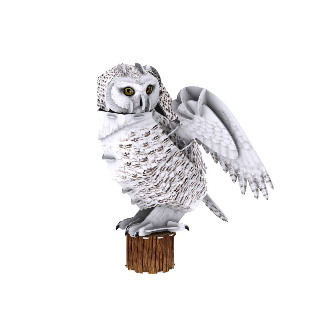 Kubieke leuke national geographic 3d puzzel sneeuwuil 32 stukjes