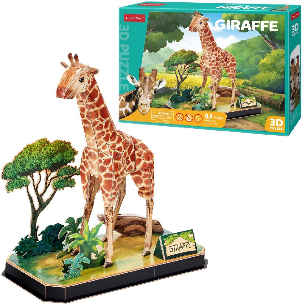 Kubieke leuke 3D-puzzel giraffe 43 stukjes