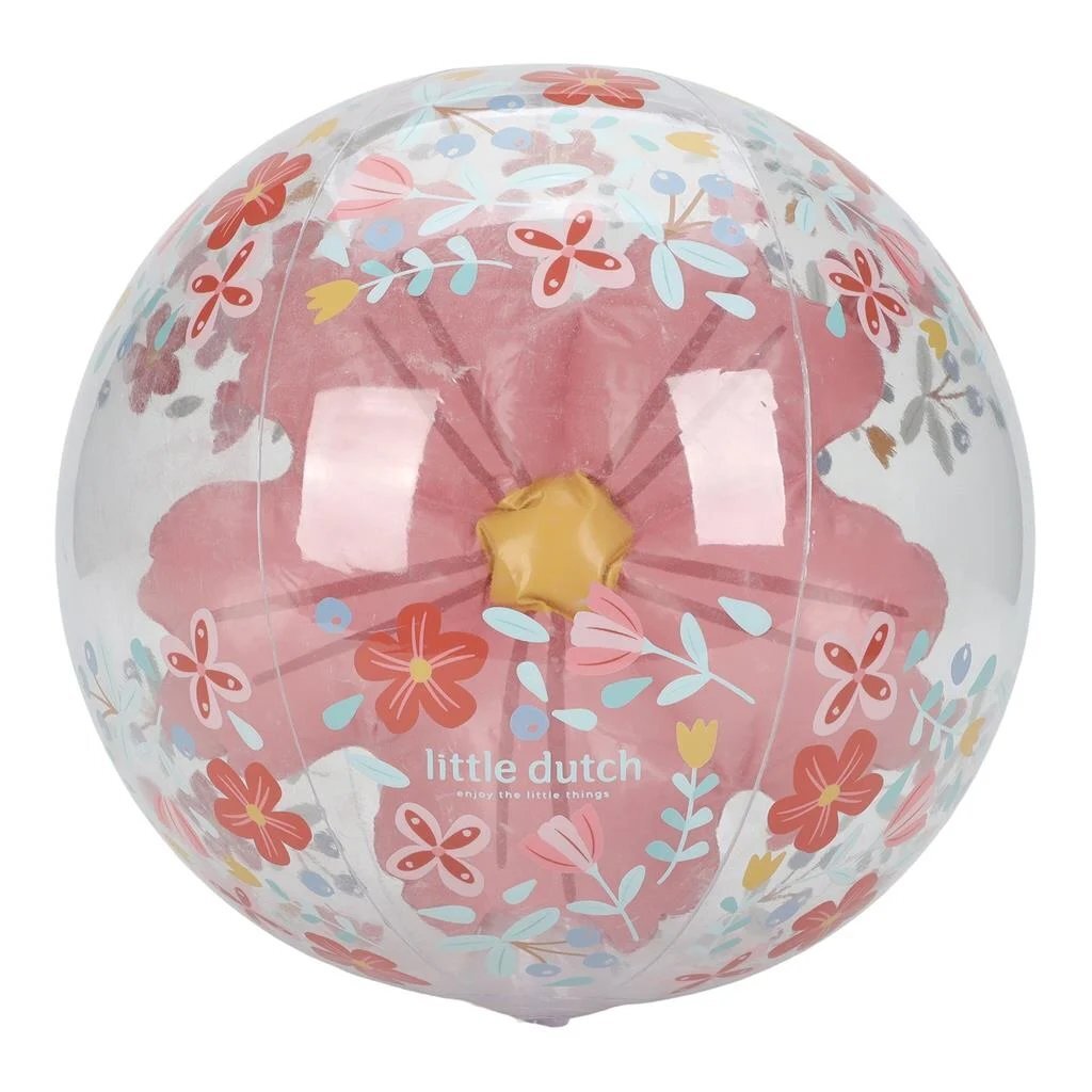 Little Dutch roze bloemen strandbal 3d figuur, 35cm