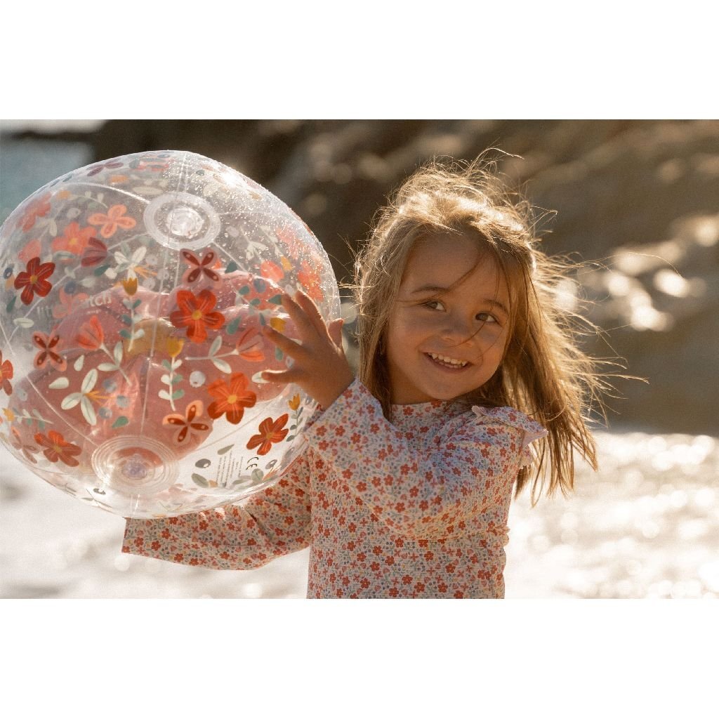 Little Dutch roze bloemen strandbal 3d figuur, 35cm