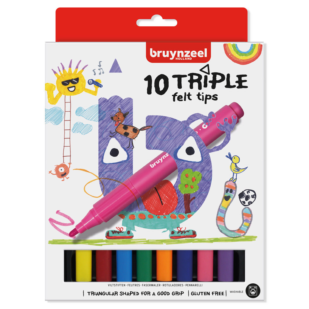 Bruynzeel • kids viltstiften triple set 10