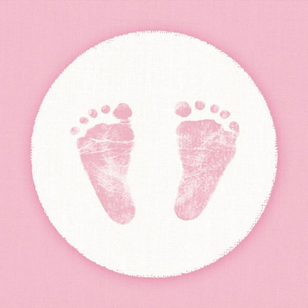 Ambiente servetten baby voetjes 33 cm roze