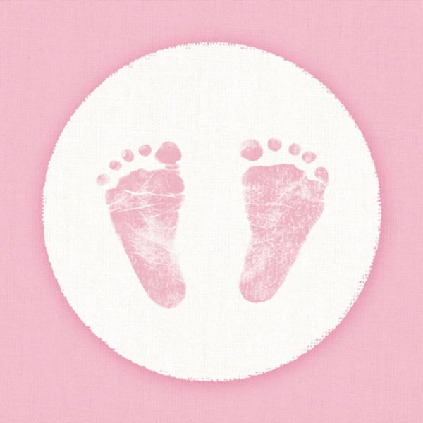 Ambiente servetten baby voetjes 33 cm roze