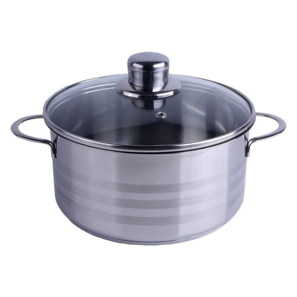 Basis kookpan 22 cm 4l + glazen deksel RVS