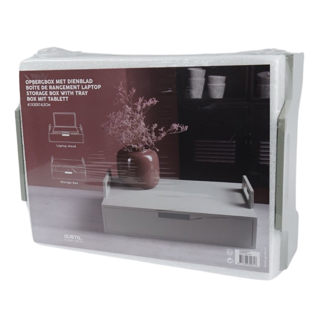 Gusta houten laptoptafel 41x30x14.5 cm groengrijs