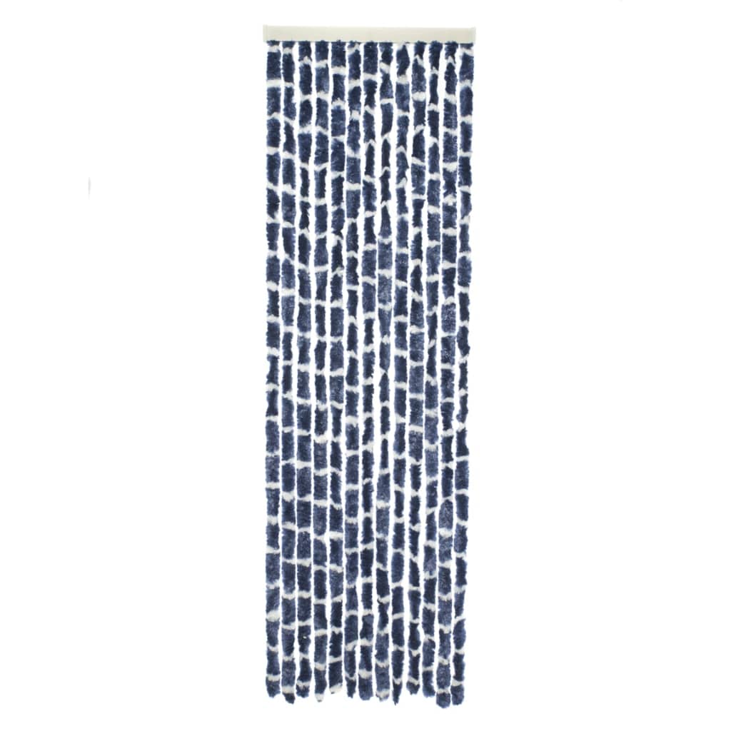 Travellife Travellife Vliegengordijn Chenille Streep 185x56 cm blauw en wit