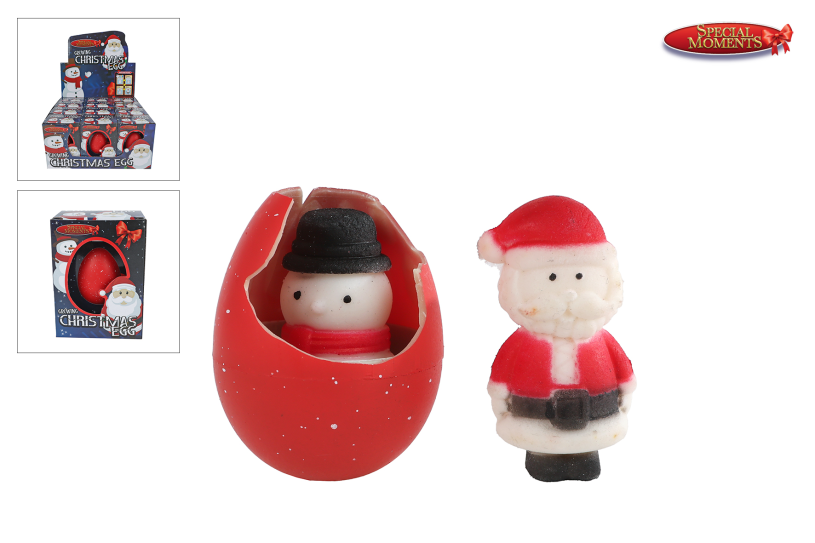 Groei-ei kerstman sneeuwpop, 6cm