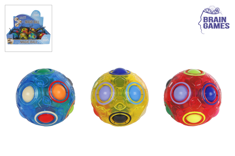 Brain games transparant magische bal fidget speelgoed stressbal 6,5 cm.