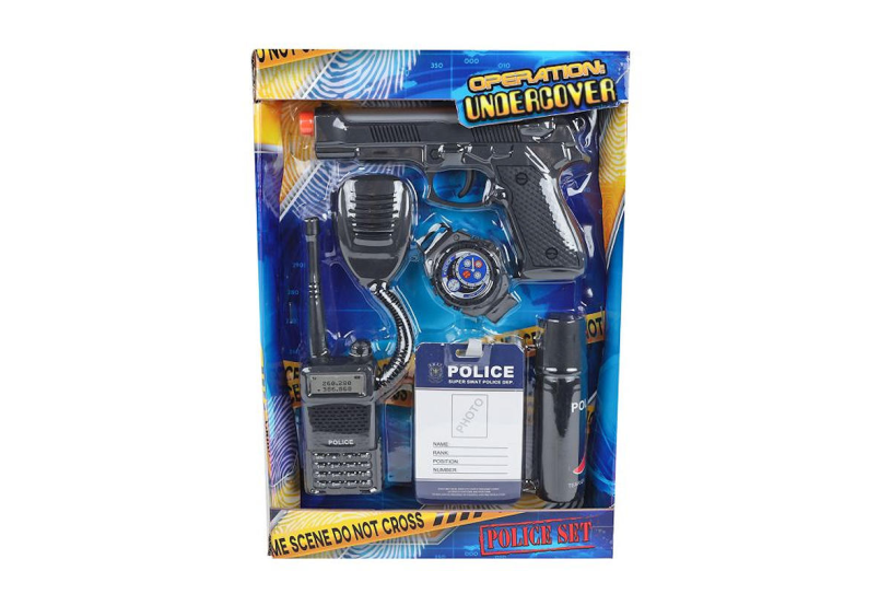 Van manen politie speelset speelgoed met pistool 17cm - 5-delig - rollenspel.