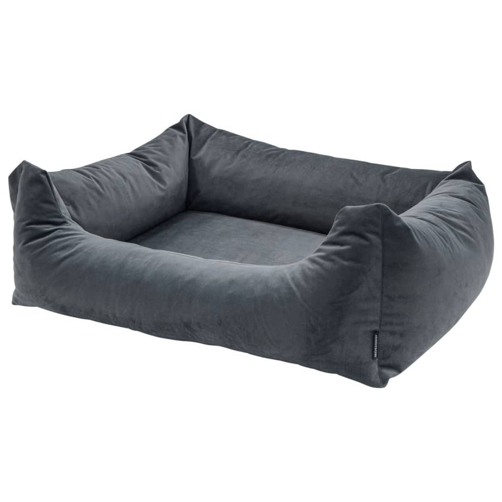 Madison hondenbed fluweel 100x80x25 cm grijs