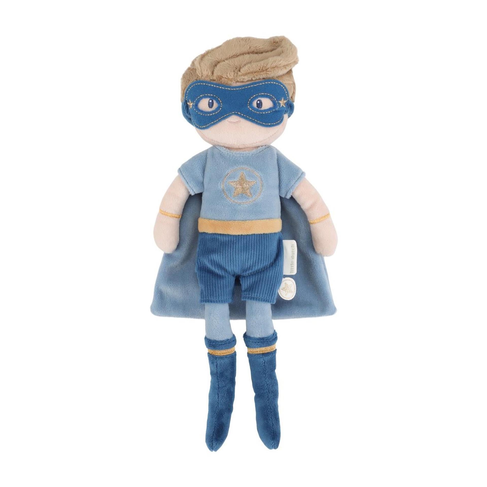 Little dutch superhero knuffelpop jim - 35 cm