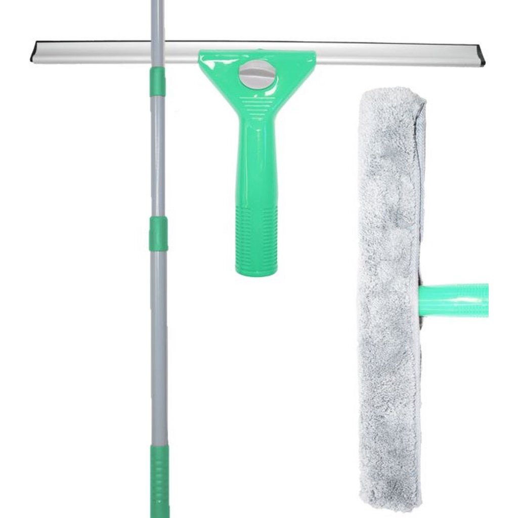 Raamtrekker met telescoopstaal en 2 doeken 130 cm