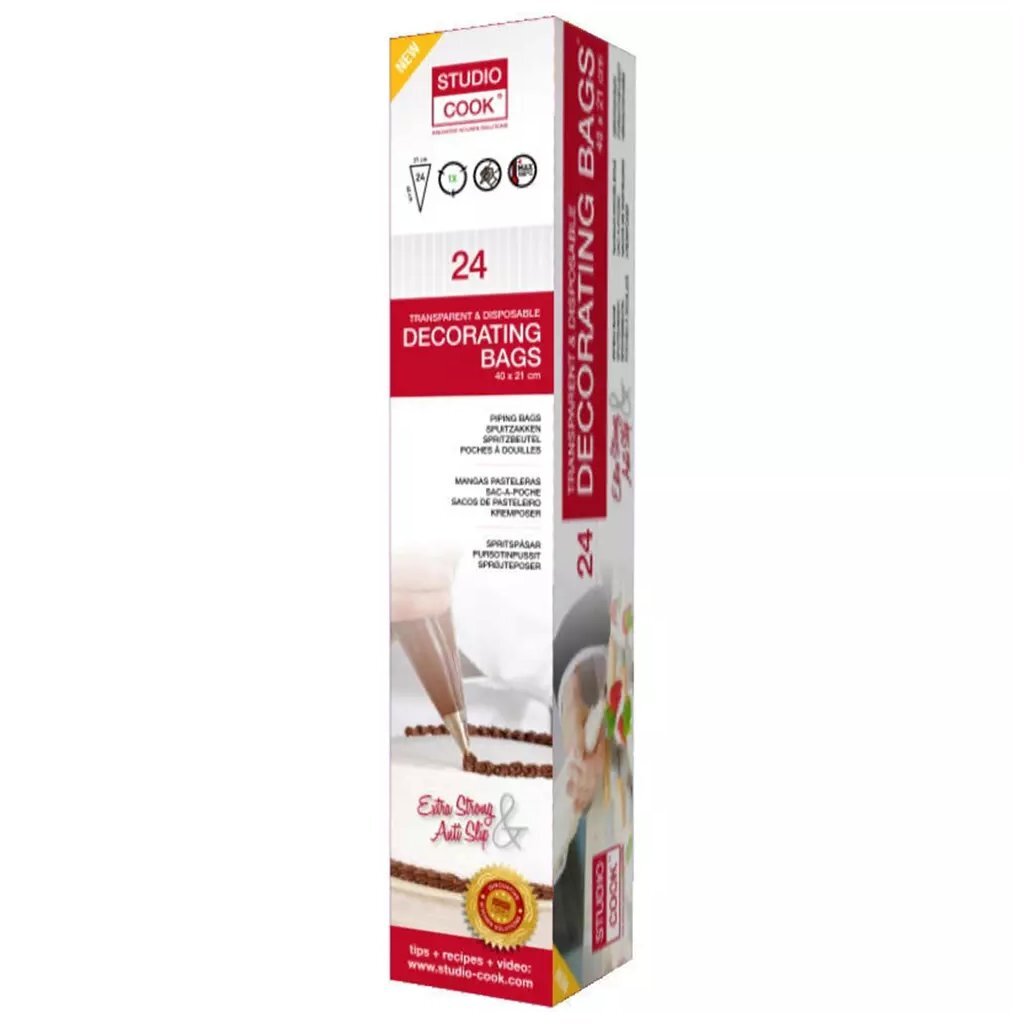 Basic studio kok decoratie wegwerp spuitzakken 24 stuks
